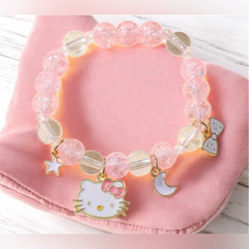Kitty Pink and clear Bracelet for Kids